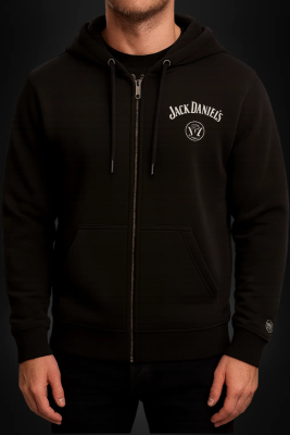 JACK DANIEL'S Kapuzenpullover für draußen mit Logo-Print auf der Brust