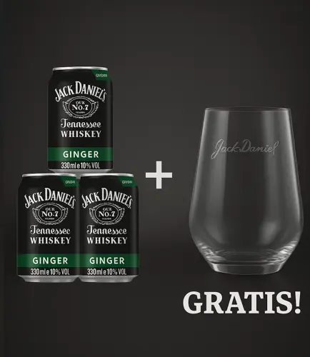 JACK DANIEL'S Ginger Bundle mit kostenlosem Early Evening Glas